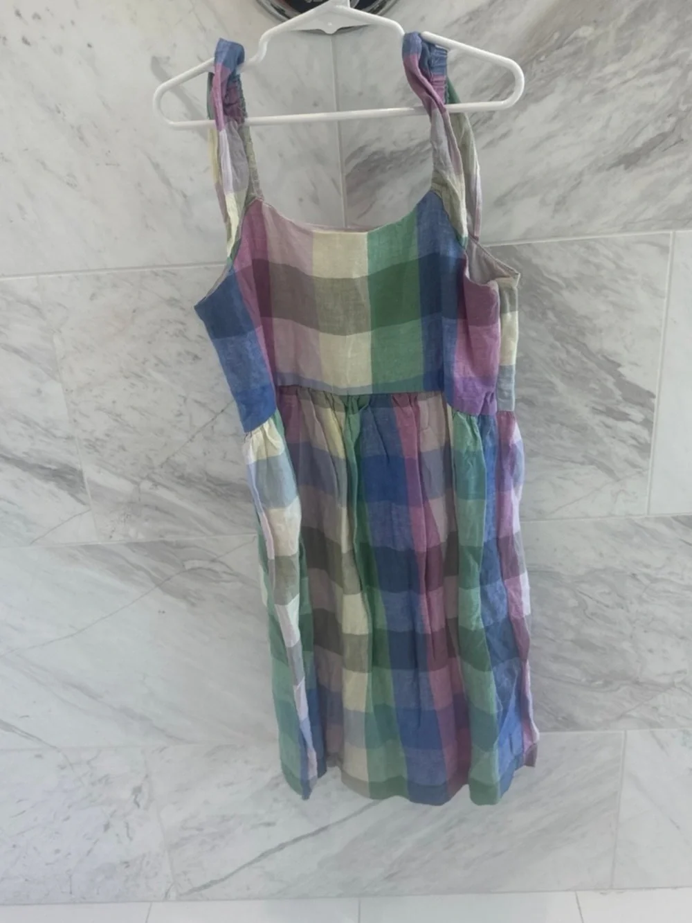 Gap girls linen cotton Dress plaid 10